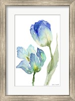 Framed Teal and Lavender Tulips III
