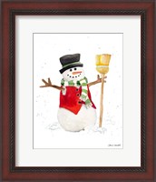 Framed Watercolor Snowman I