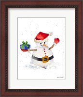 Framed Watercolor Snowman II