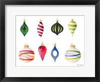 Framed Christmas Ornaments Watercolor I