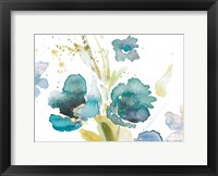 Blue Watercolor Modern Poppies I Framed Print