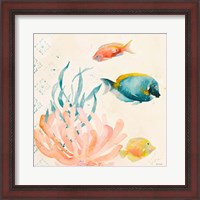 Framed Tropical Teal Coral Medley II