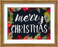 Framed Poinsettias and Greetings I