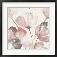 Framed Neutral Pink Floral I