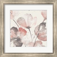 Framed Neutral Pink Floral I