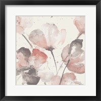 Framed 'Neutral Pink Floral I' border=