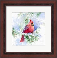 Framed Cardinal in Snowy Tree