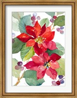 Framed Berry Poinsettias