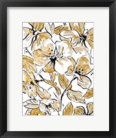 Golden Sketch Floral II Framed Print