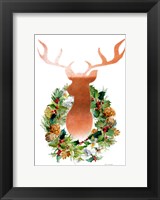 Framed Holiday Wreath with Deer