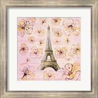 Framed 'Golden Paris on Floral I' border=