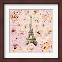Framed Golden Paris on Floral I