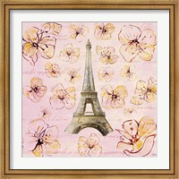 Framed Golden Paris on Floral I