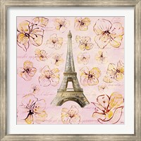 Framed Golden Paris on Floral I