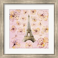 Framed 'Golden Paris on Floral I' border=