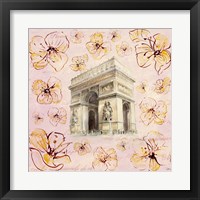 Framed 'Golden Paris On Floral II' border=