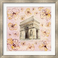 Framed Golden Paris On Floral II