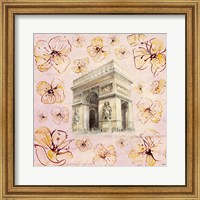 Framed Golden Paris On Floral II