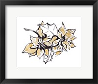 Poinsettias with Gold I Framed Print