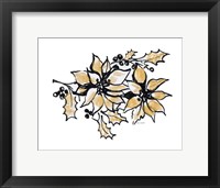 Poinsettias with Gold II Framed Print