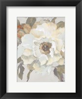 Framed White Peony and Bloom