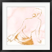 Framed Seated Woman Rose Gold