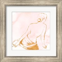 Framed Seated Woman Rose Gold