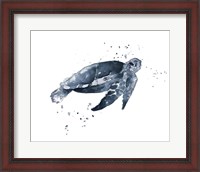Framed Navy Ink Turtle II