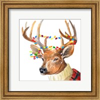 Framed Christmas Lights Reindeer Sweater