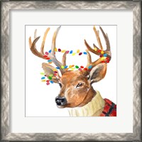 Framed 'Christmas Lights Reindeer Sweater' border=
