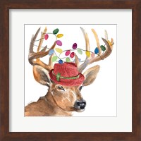 Framed Christmas Light Reindeer Hat