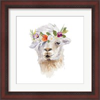 Framed 'Floral Llama IV' border=