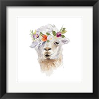 Floral Llama IV Framed Print