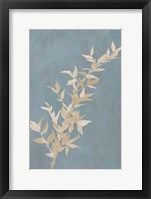Tan Leaf on Blue II Framed Print
