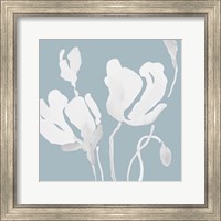 Framed 'White Tonal Magnolias I' border=