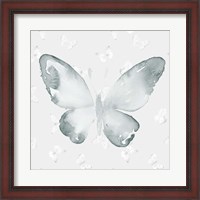 Framed Grey Watercolor Butterflies I