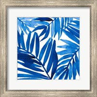 Framed 'Blue Palm Design I' border=