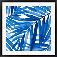 Framed Blue Palm Design II