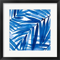 Framed 'Blue Palm Design II' border=