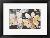 Framed Yellow Clematis on Grey