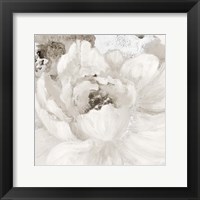 Framed Light Grey Flowers I
