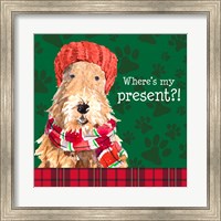 Framed Christmas Puppy I