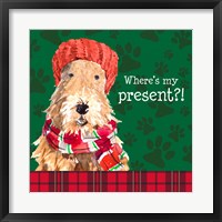 Framed Christmas Puppy I