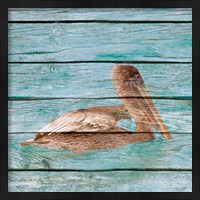 Framed 'Wood Pelican II' border=