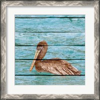 Framed 'Wood Pelican I' border=