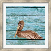 Framed Wood Pelican I