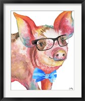 Framed Nerdy Pig