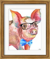 Framed Nerdy Pig