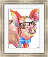 Framed Nerdy Pig