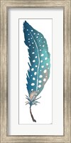 Framed Dotted Blue Feather II